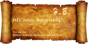Hübsch Bereniké névjegykártya